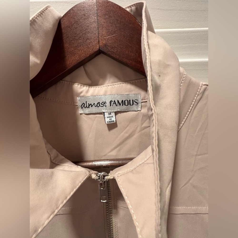 Almost Famous Blush Pink Zip-Up Jacket